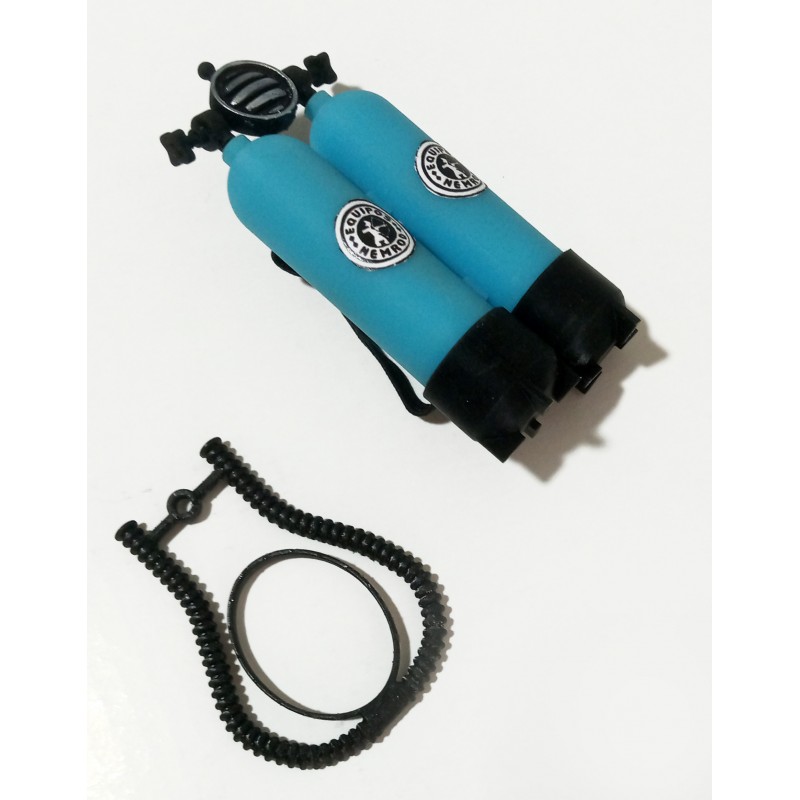 bombonas submarinista con respirador en color azul
