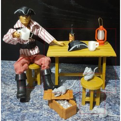 Mesa y banquetas pirata